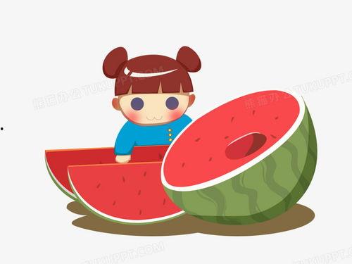 福娃吃瓜纳凉图